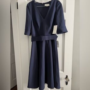 Harper Rose Navy Belt v-neck dress. Size 10